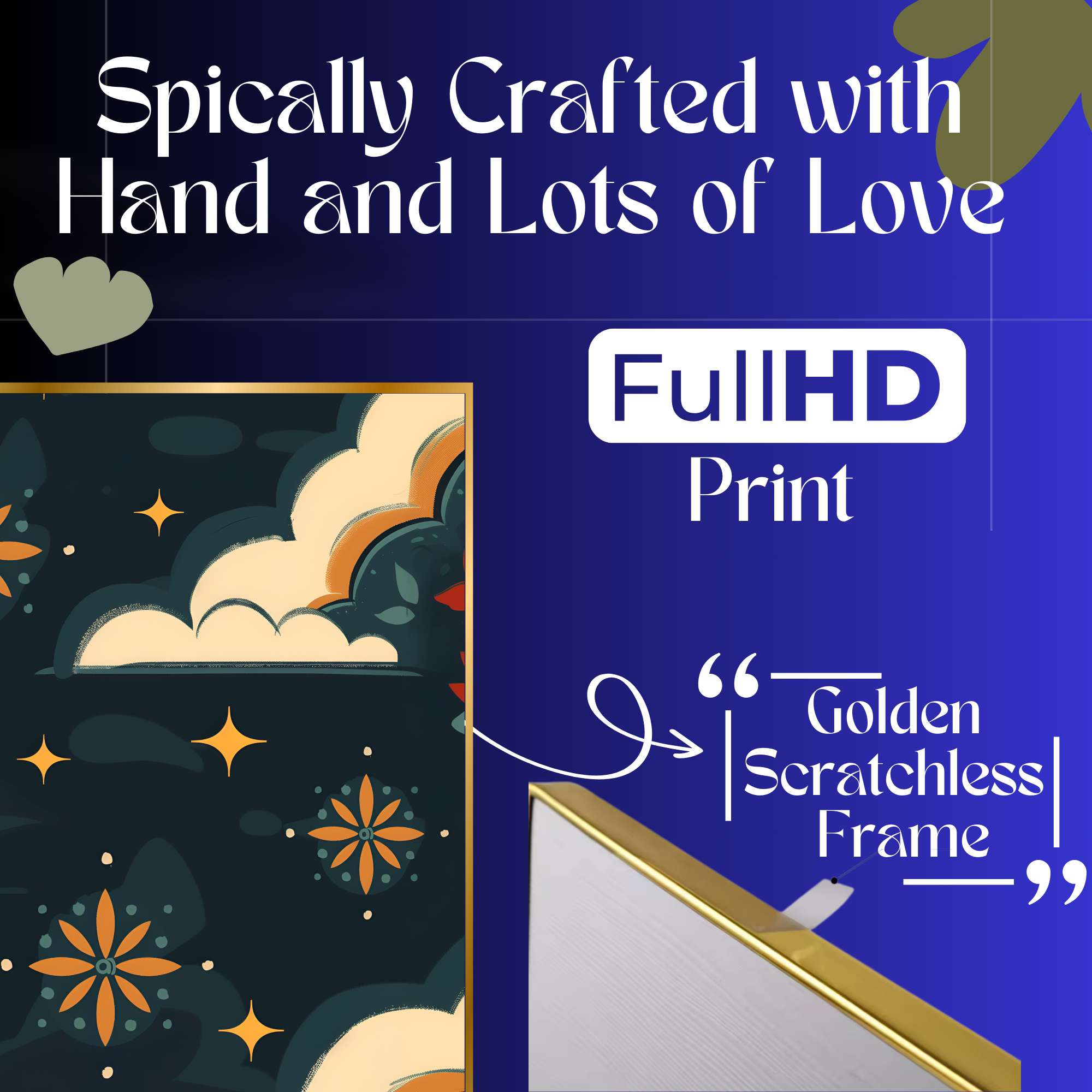 Set of Three Wall Paintings for Wall Dacoration Golden Framed Wall Paintings for Living Room & Bedroom Wall Art for Home Decoration & Office Wall Décor (24x18 inch CH-GD3-6)