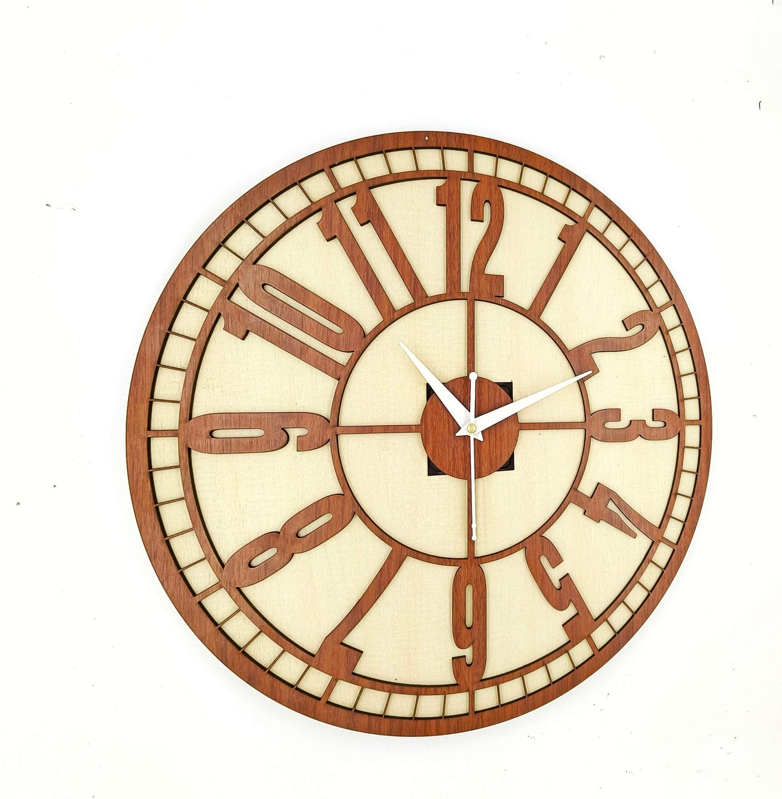 Wooden Silent Non-Ticking Wall Clock for Home Stylish Latest Designer Wall Clock for Home Living Room Bedroom Office Hall