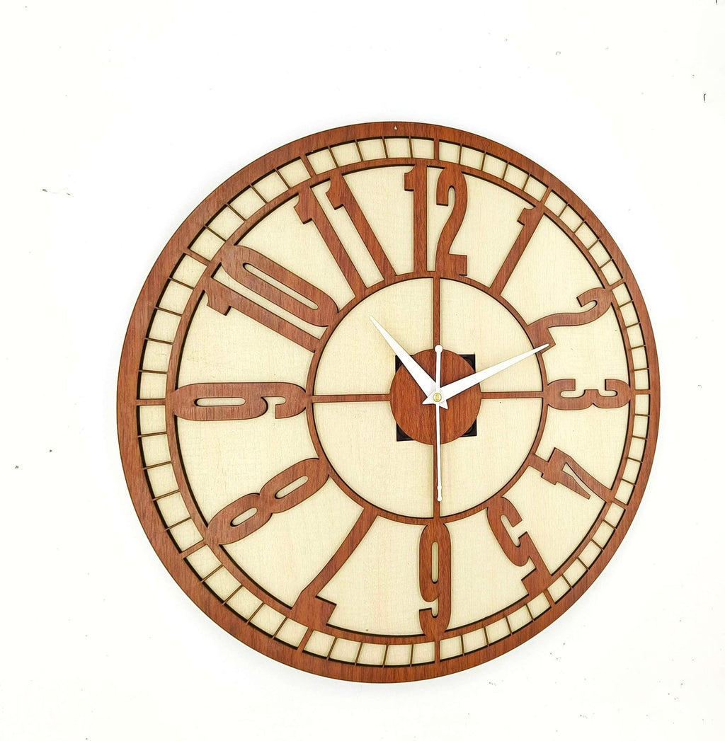 Wooden Silent Non-Ticking Wall Clock for Home Stylish Latest Designer Wall Clock for Home Living Room Bedroom Office Hall