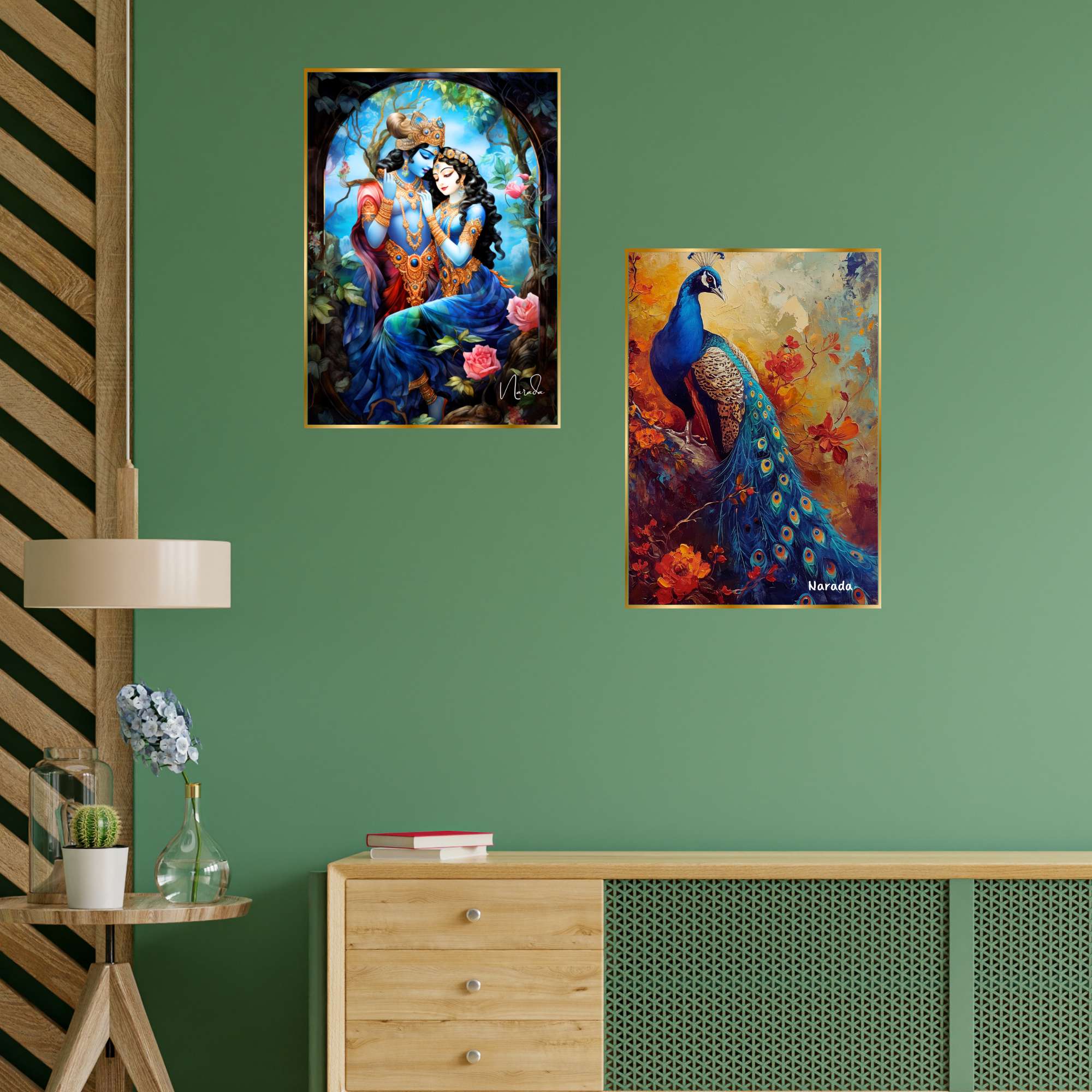 Set of Two Wall Paintings for Wall Dacoration Golden Framed Wall Paintings for Living Room & Bedroom Wall Art for Home Decoration & Office Wall Décor (14x11 inch CH-GD2-5)