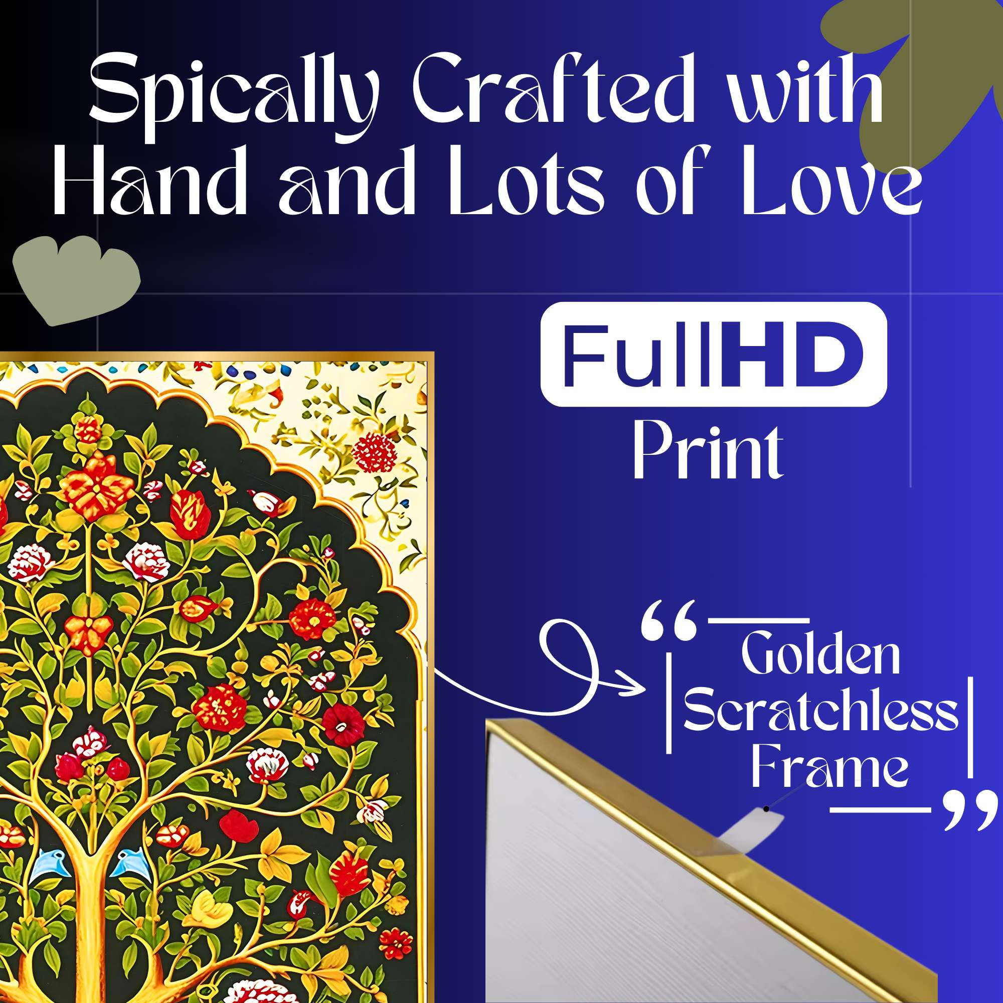 Set of Six Wall Paintings for Wall Dacoration Golden Framed Wall Paintings for Living Room & Bedroom Wall Art for Home Decoration & Office Wall Décor (13x10 inch CH-GD6-6)
