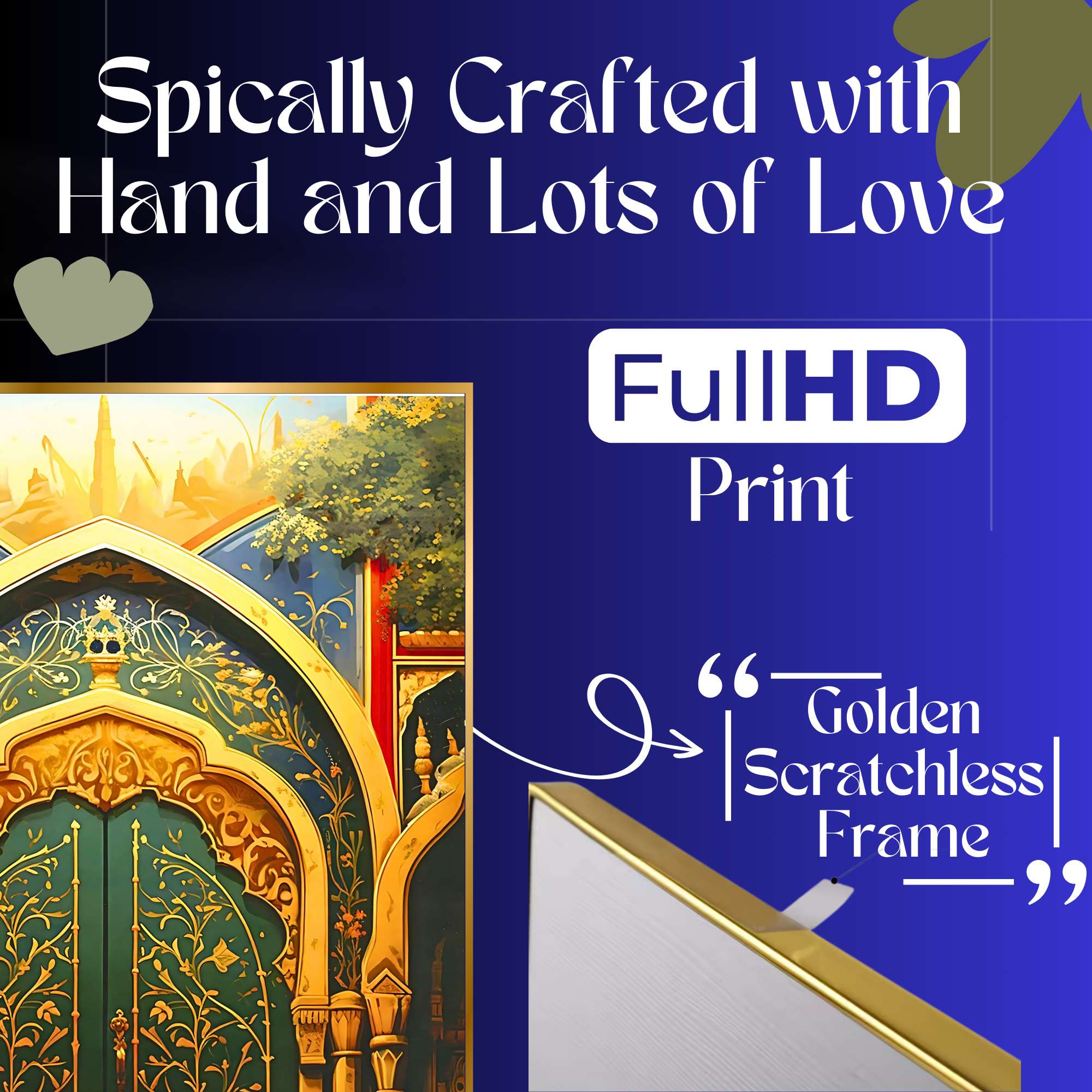Set of Two Wall Paintings for Wall Dacoration Golden Framed Wall Paintings for Living Room & Bedroom Wall Art for Home Decoration & Office Wall Décor (14x11 inch CH-GD2-16)