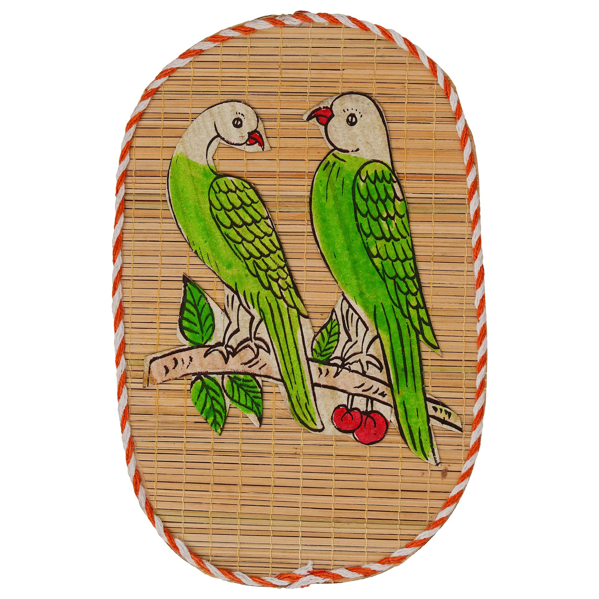 Parrot Couple Bamboo Art For Home Decor | Bamboo Art For Bird's Lovers