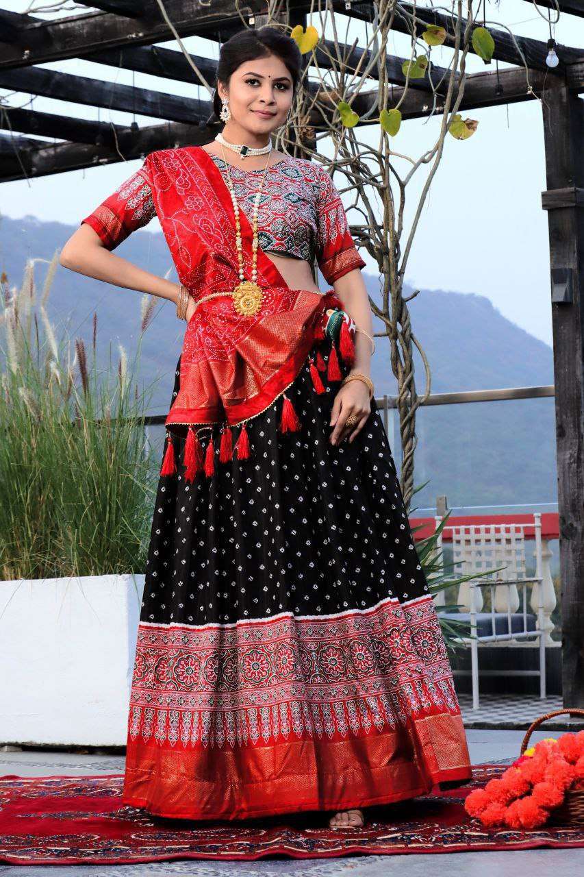 Women's Traditional Bandhani Ghagra Choli with Dupatta ? Navratri & Festive Wear