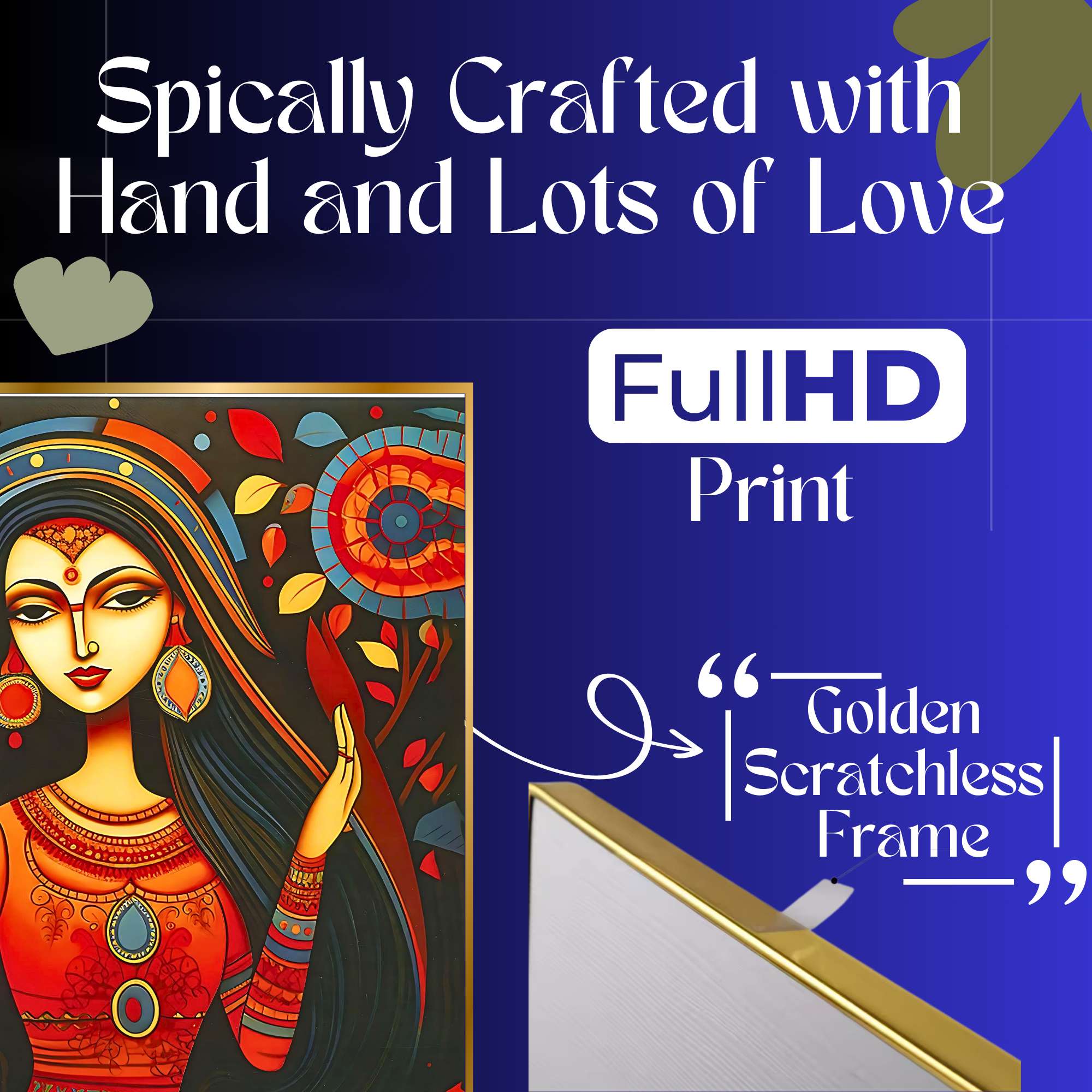 Set of Six Wall Paintings for Wall Dacoration Golden Framed Wall Paintings for Living Room & Bedroom Wall Art for Home Decoration & Office Wall Décor (17x13 inch CH-GD6-2)