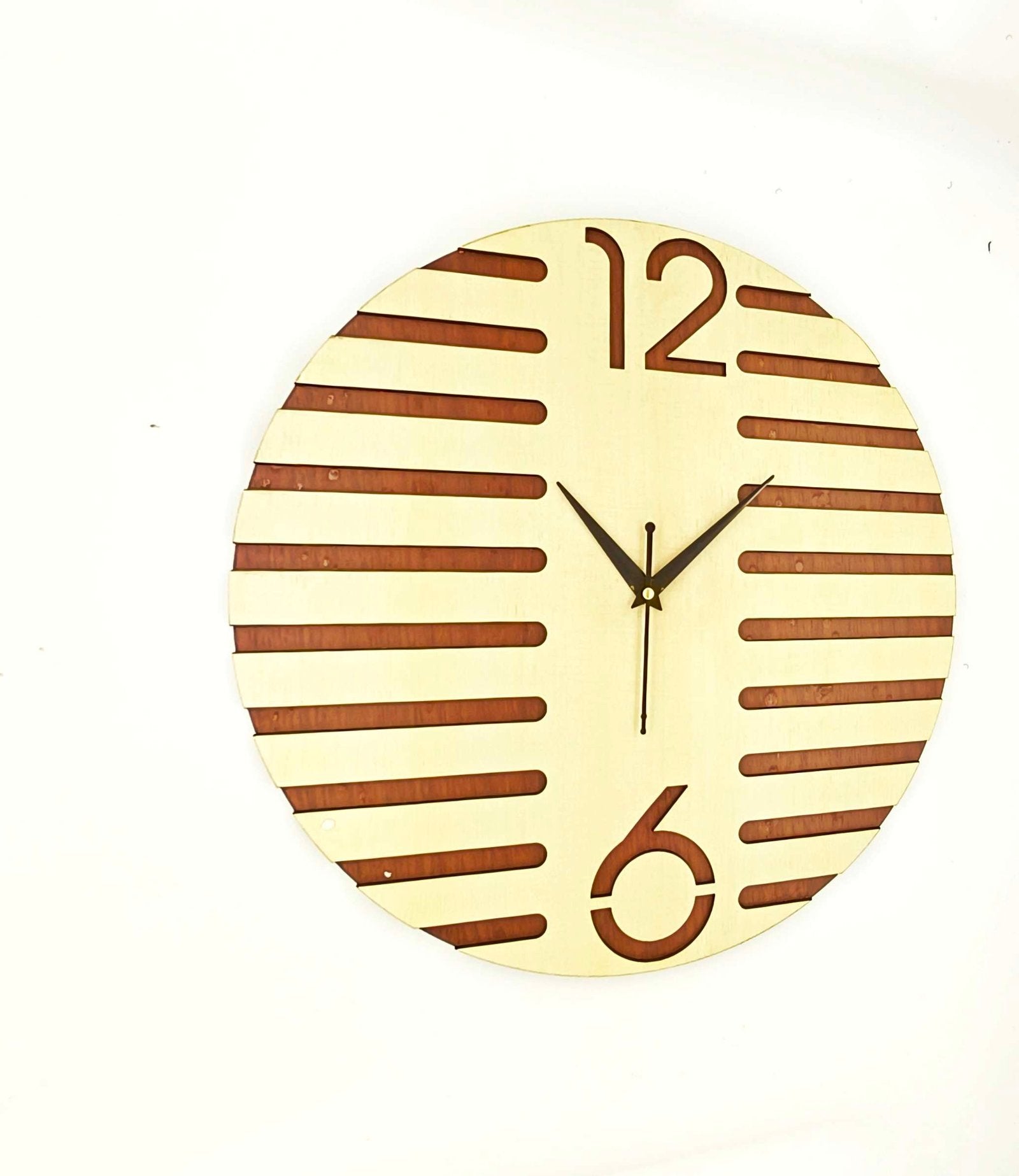 Wooden Silent Non-Ticking Wall Clock for Home Stylish Latest Designer Wall Clock for Home Living Room Bedroom Office Hall