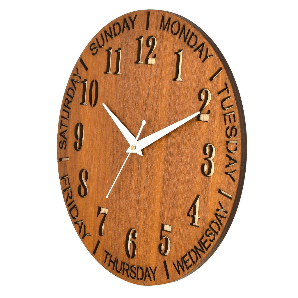 Wooden Silent Non-Ticking Wall Clock for Home Stylish Latest Designer Wall Clock for Home Living Room Bedroom Office Hall