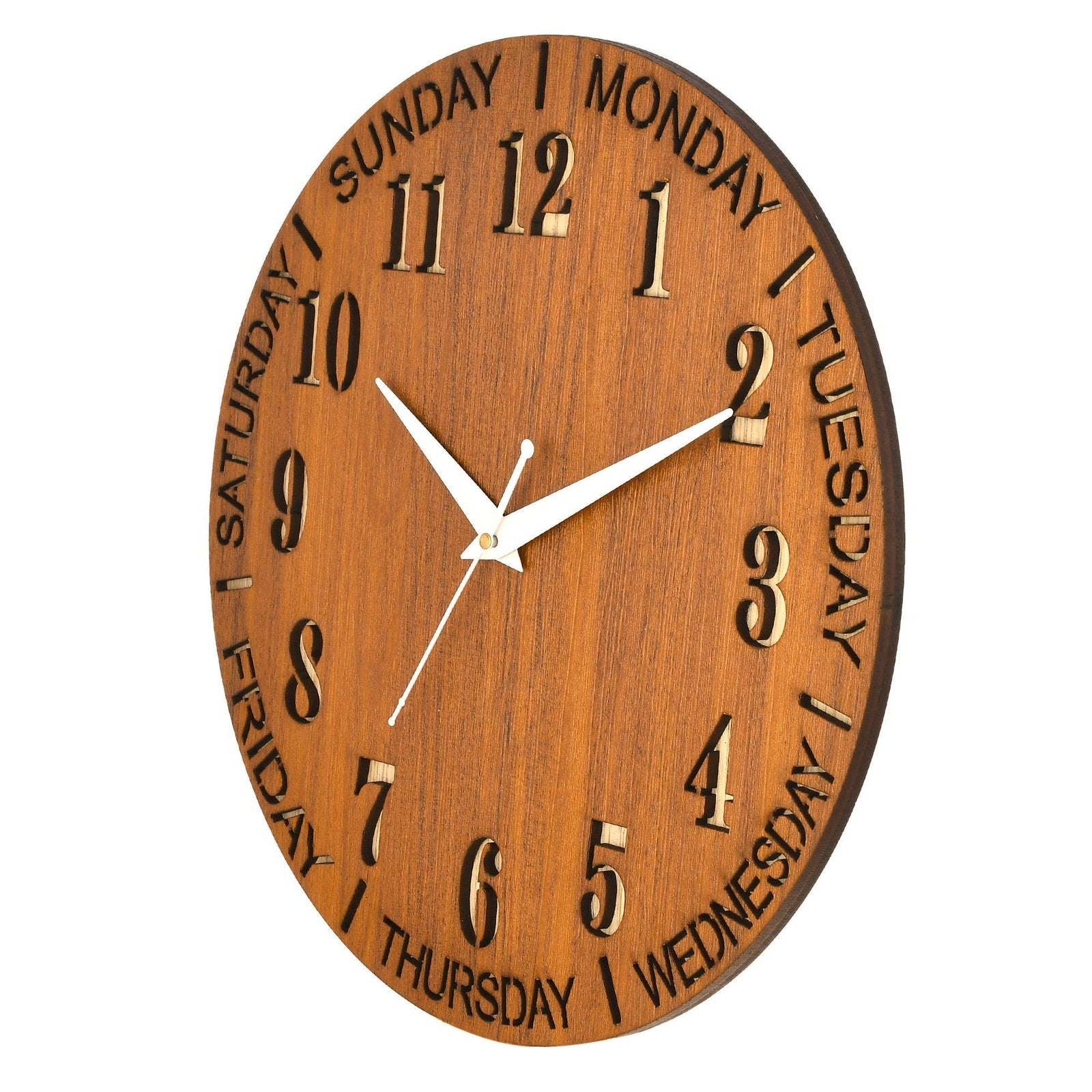 Wooden Silent Non-Ticking Wall Clock for Home Stylish Latest Designer Wall Clock for Home Living Room Bedroom Office Hall