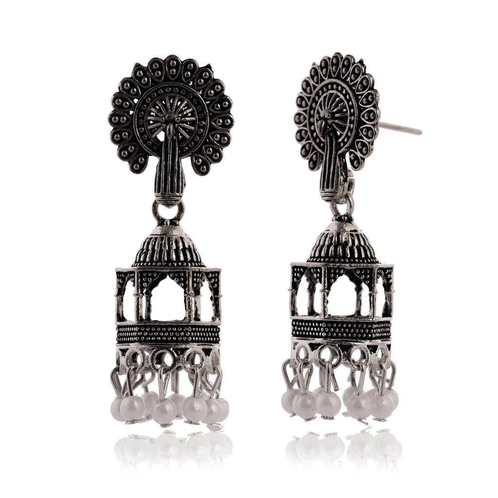 Women's Indian Bollywood Stylish AZ838-OXidised Earrings Traditional Ethnic Jhumka/Jhumki Earrings for Women - Unique Design