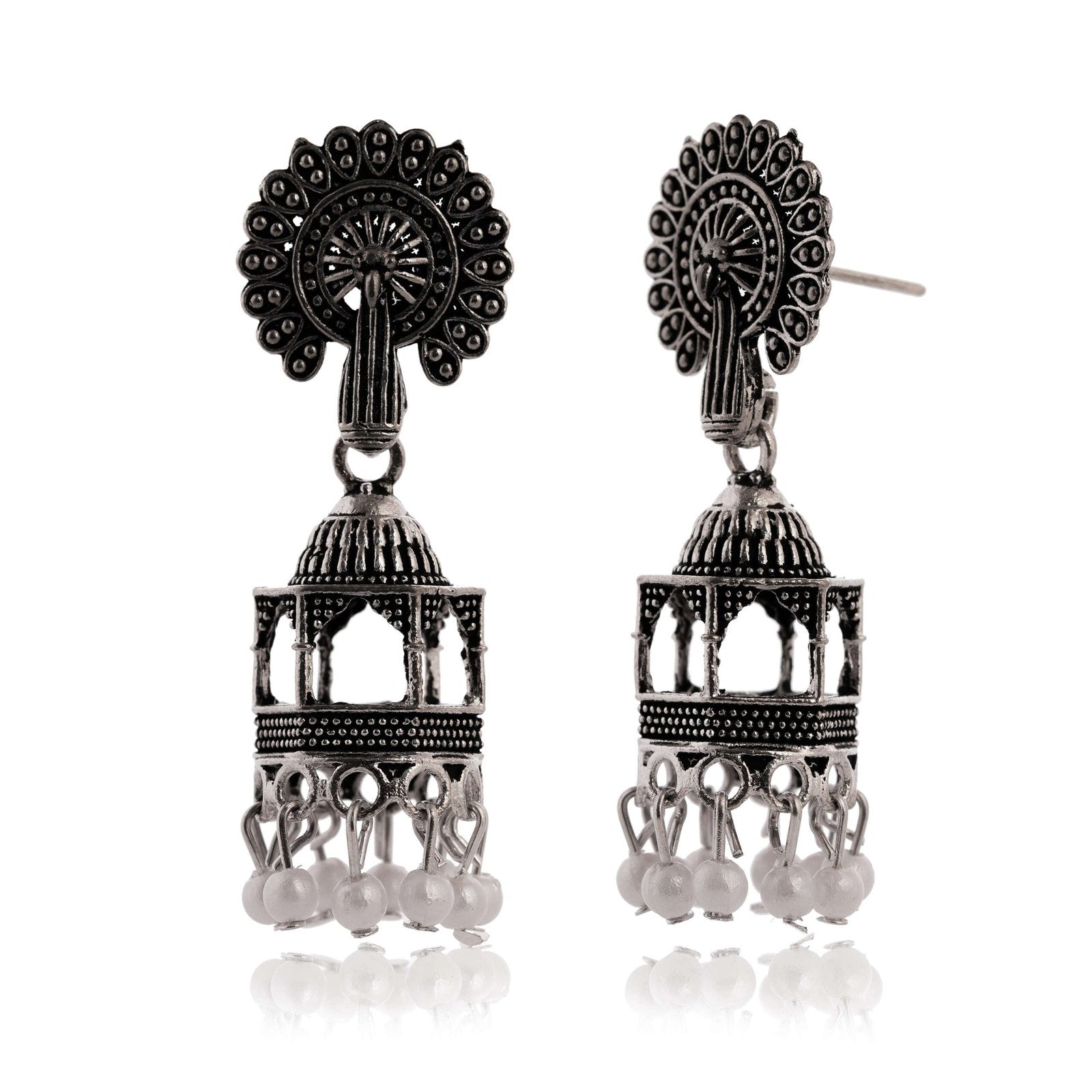 Women's Indian Bollywood Stylish AZ838-OXidised Earrings Traditional Ethnic Jhumka/Jhumki Earrings for Women - Unique Design