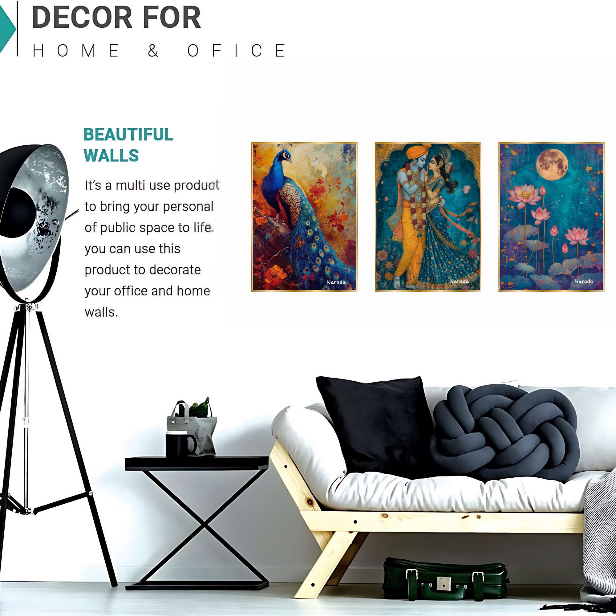 Set of Three Wall Paintings for Wall Dacoration Golden Framed Wall Paintings for Living Room & Bedroom Wall Art for Home Decoration & Office Wall Décor (18x12 inch CH-GD3-12)