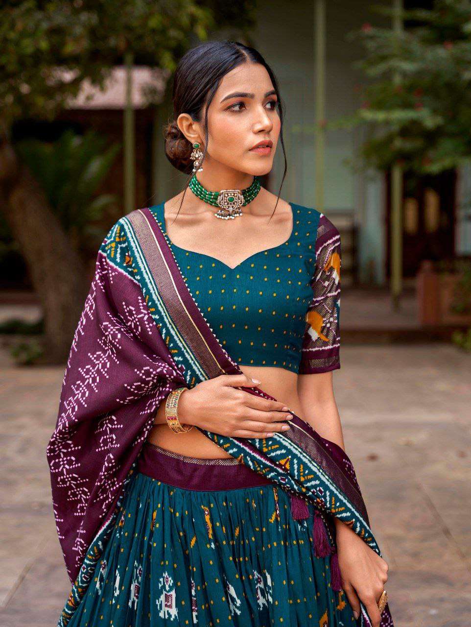 Women's Traditional Printed Lehenga Choli Set with Bandhani Dupatta ? Festive & Navratri Wear