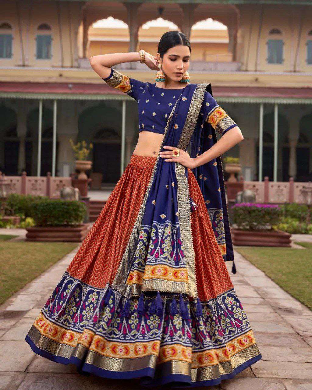 Women's Traditional Printed Lehenga Choli Set with Embroidered Dupatta ? Festive Wear