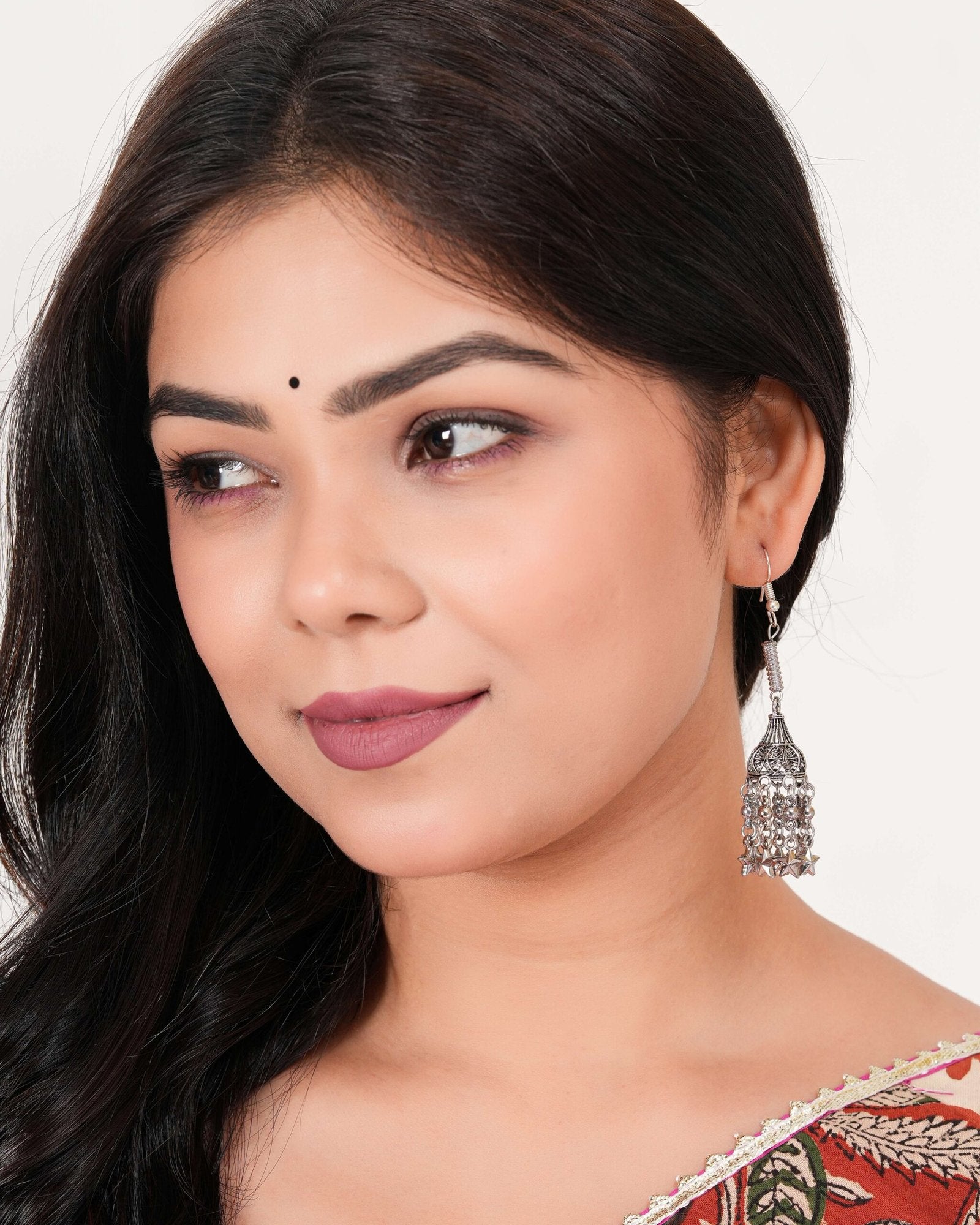 Women's AZ838-OXidised Multipel Layer Long Jhumka Earrings for women Nickel Jhumki Earring