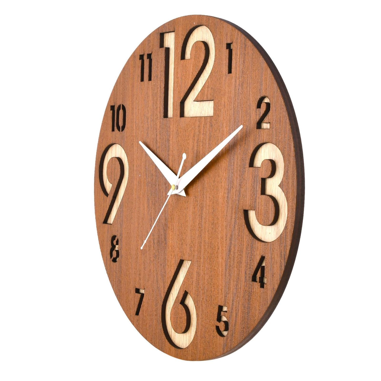 Wooden Silent Non-Ticking Wall Clock for Home Stylish Latest Designer Wall Clock for Home Living Room Bedroom Office Hall