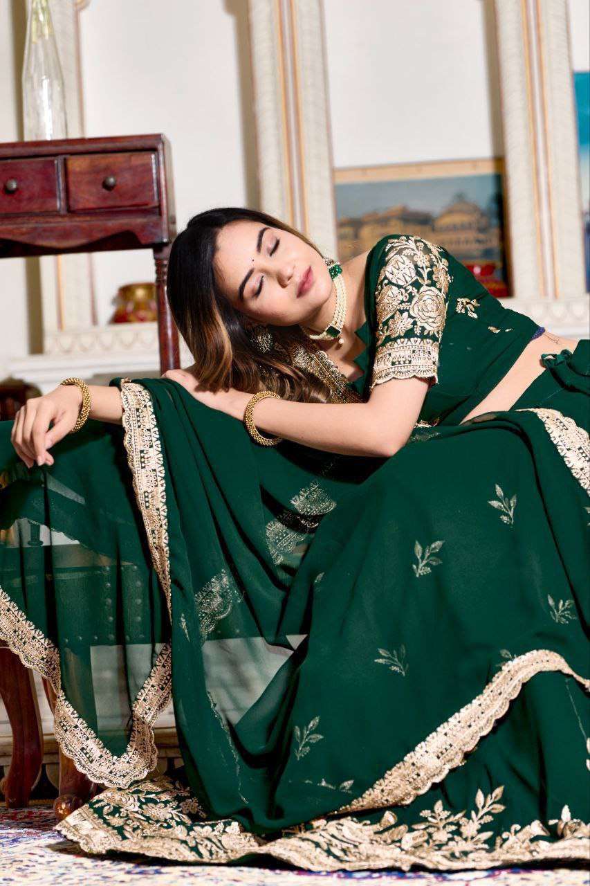 Women's Embroidered Lehenga Choli with Net Dupatta ? Festive & Wedding Wear Set