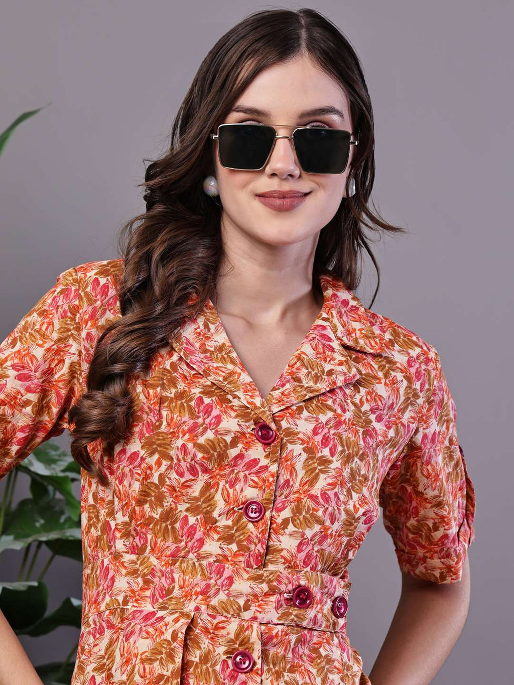 Women's MultiColor Velvet Floral Printed Fit & Flare Dress