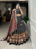 Women's Patola Print Lehenga Choli with Dupatta ? Traditional Gujarati Style Festive Wear
