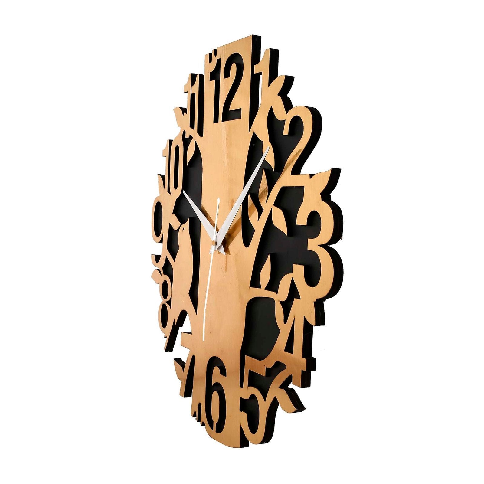 Wooden Silent Non-Ticking Wall Clock for Home Stylish Latest Designer Wall Clock for Home Living Room Bedroom Office Hall