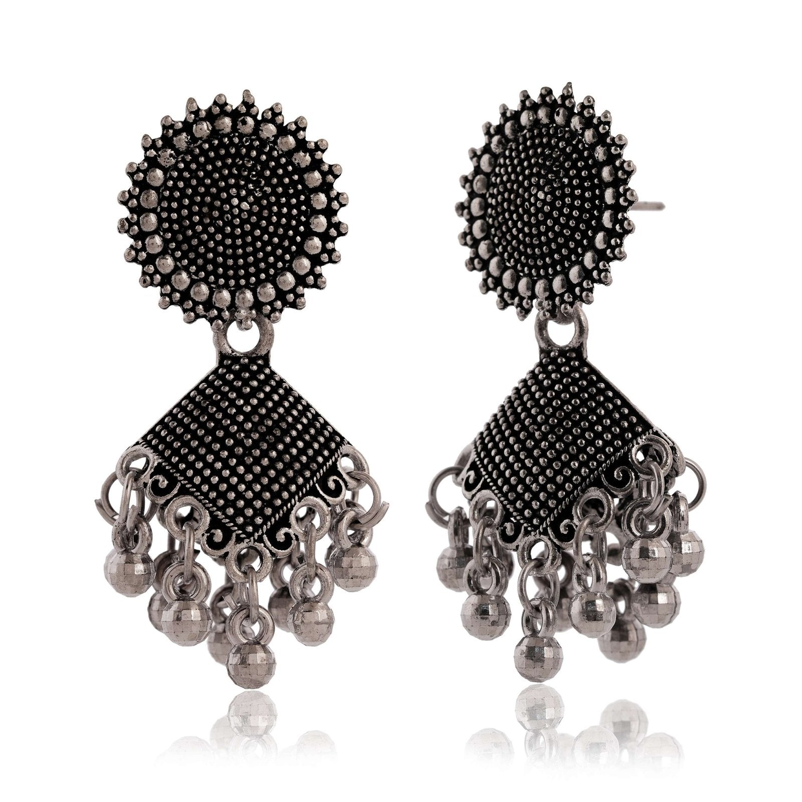 Women's Dot Design Earrings, Indian Hoops, Mandala Hoops Chakra -  Drop Dangles Earrings