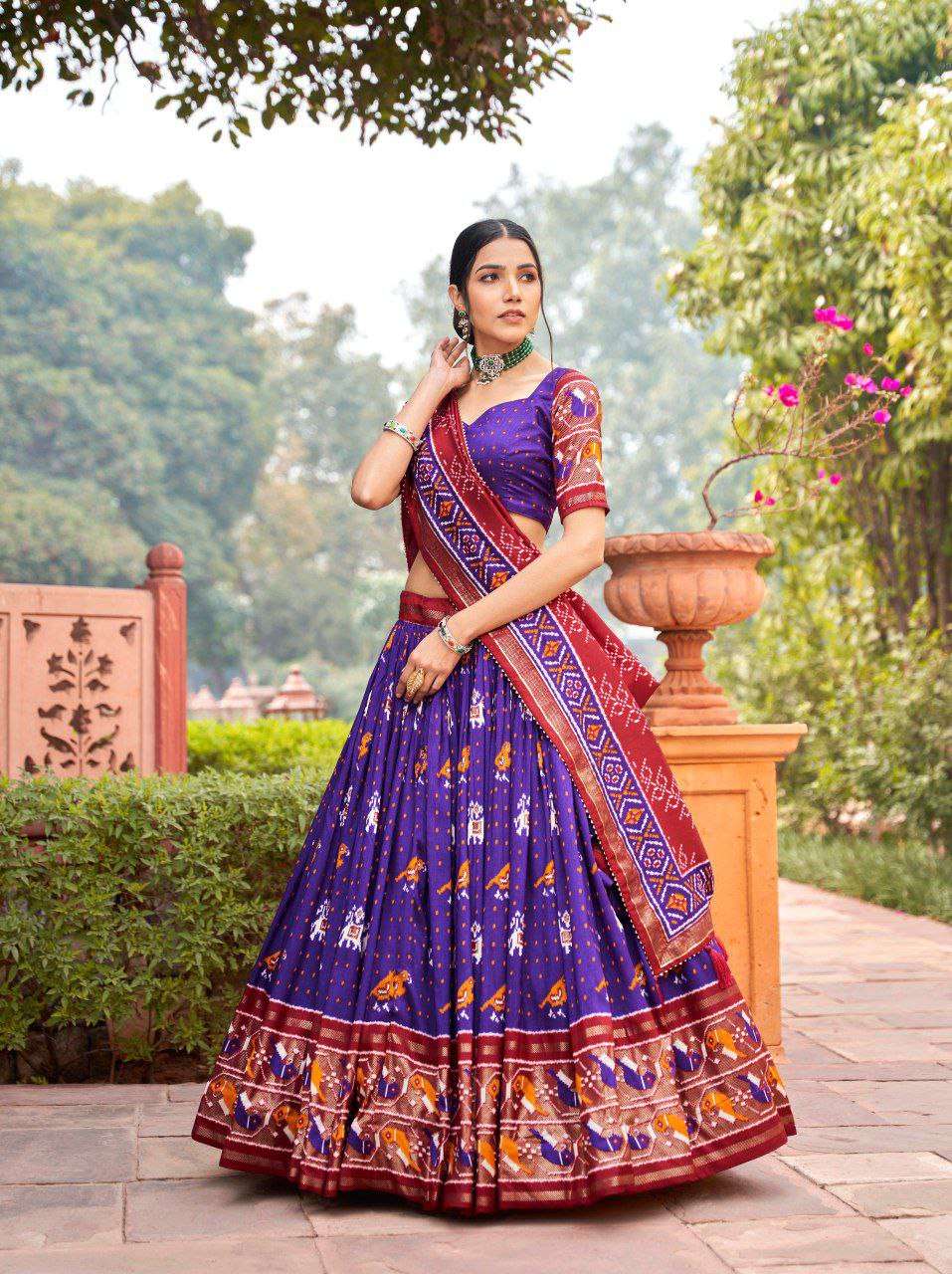 Women's Traditional Printed Lehenga Choli Set with Bandhani Dupatta ? Festive & Navratri Wear