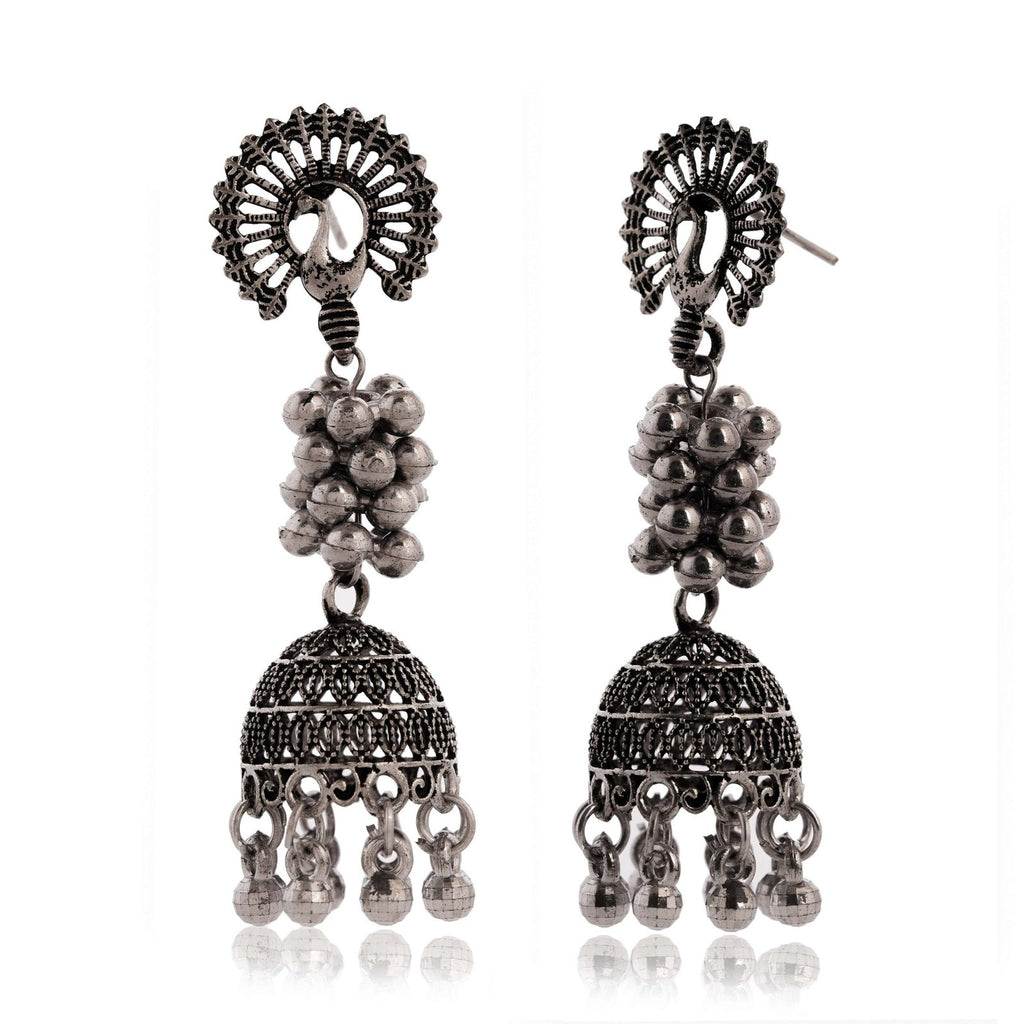 Women's Indian Bollywood Stylish AZ838-OXidised Earrings Traditional Ethnic Jhumka/Jhumki Earrings for Women Unique Design -AZ838-OX-ER7