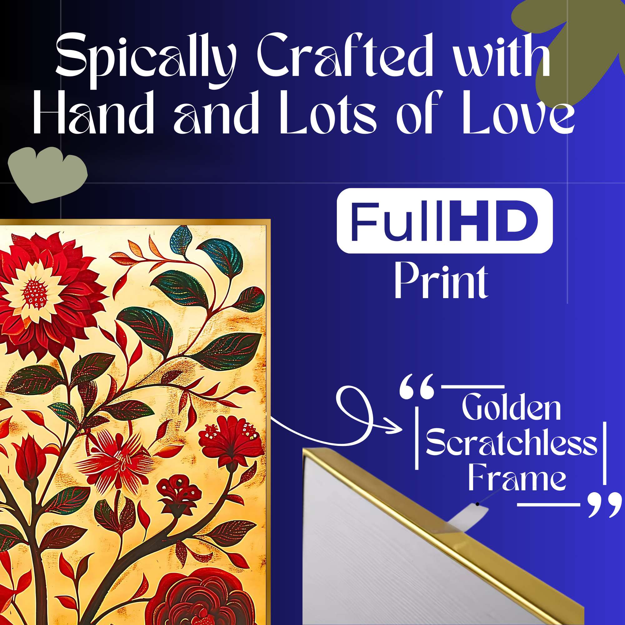 Set of Two Wall Paintings for Wall Dacoration Golden Framed Wall Paintings for Living Room & Bedroom Wall Art for Home Decoration & Office Wall Décor (14x11 inch CH-GD2-13)