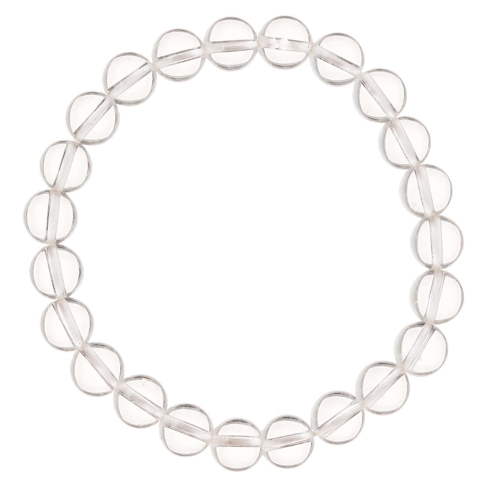 Clear Quartz Bracelet for Women Men's Gifts - Protection Healing Crystal Bracelet - 8mm Gemstone Beaded Adjustable