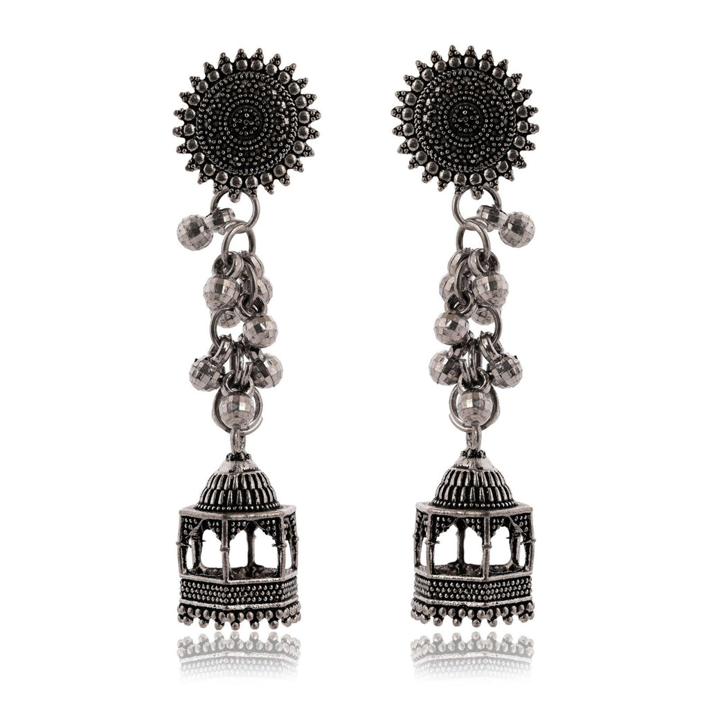 Women's Indian Bollywood Stylish AZ838-OXidised Drop Dangles Earrings Traditional Ethnic Jhumka/Jhumki Earrings for Women