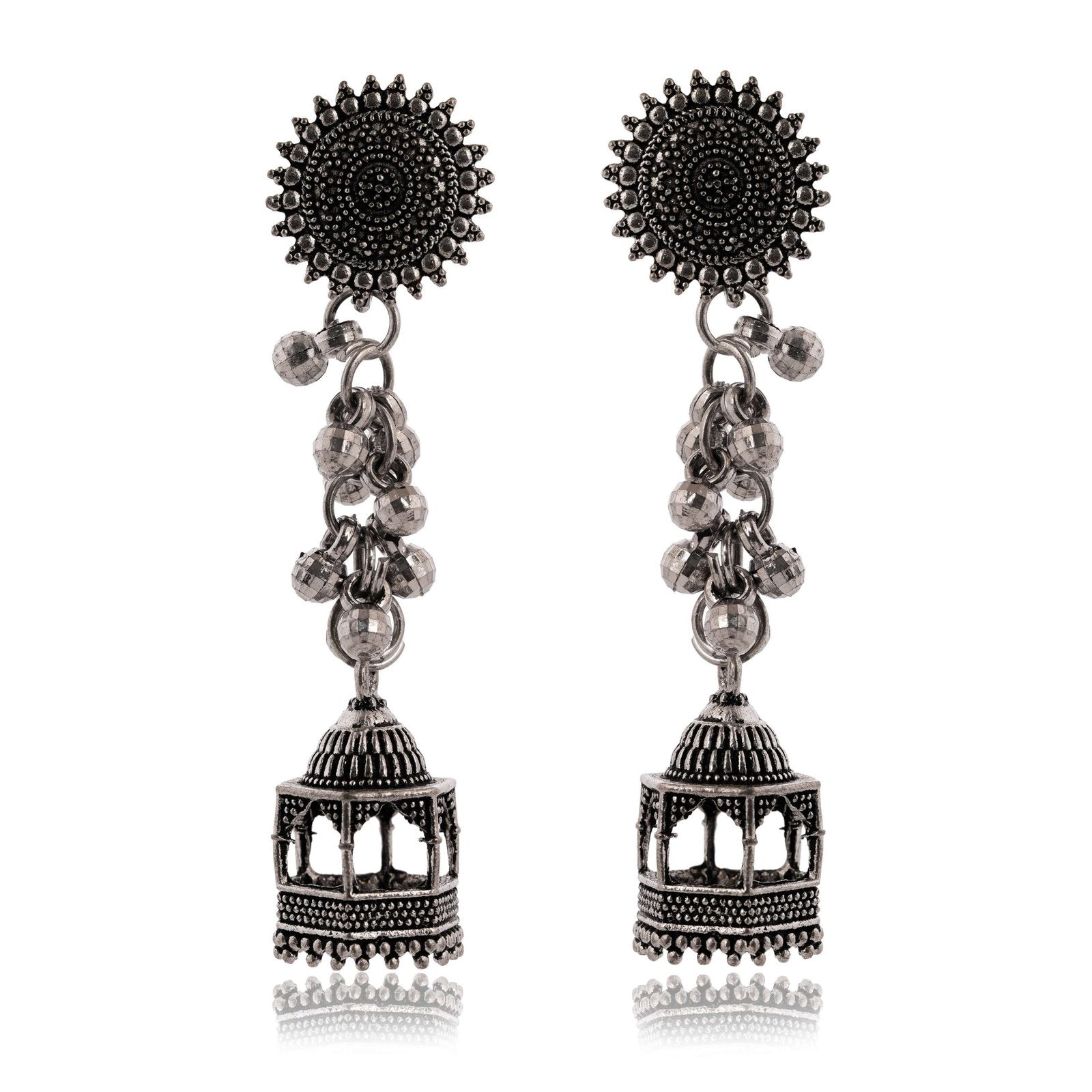 Women's Indian Bollywood Stylish AZ838-OXidised Drop Dangles Earrings Traditional Ethnic Jhumka/Jhumki Earrings for Women