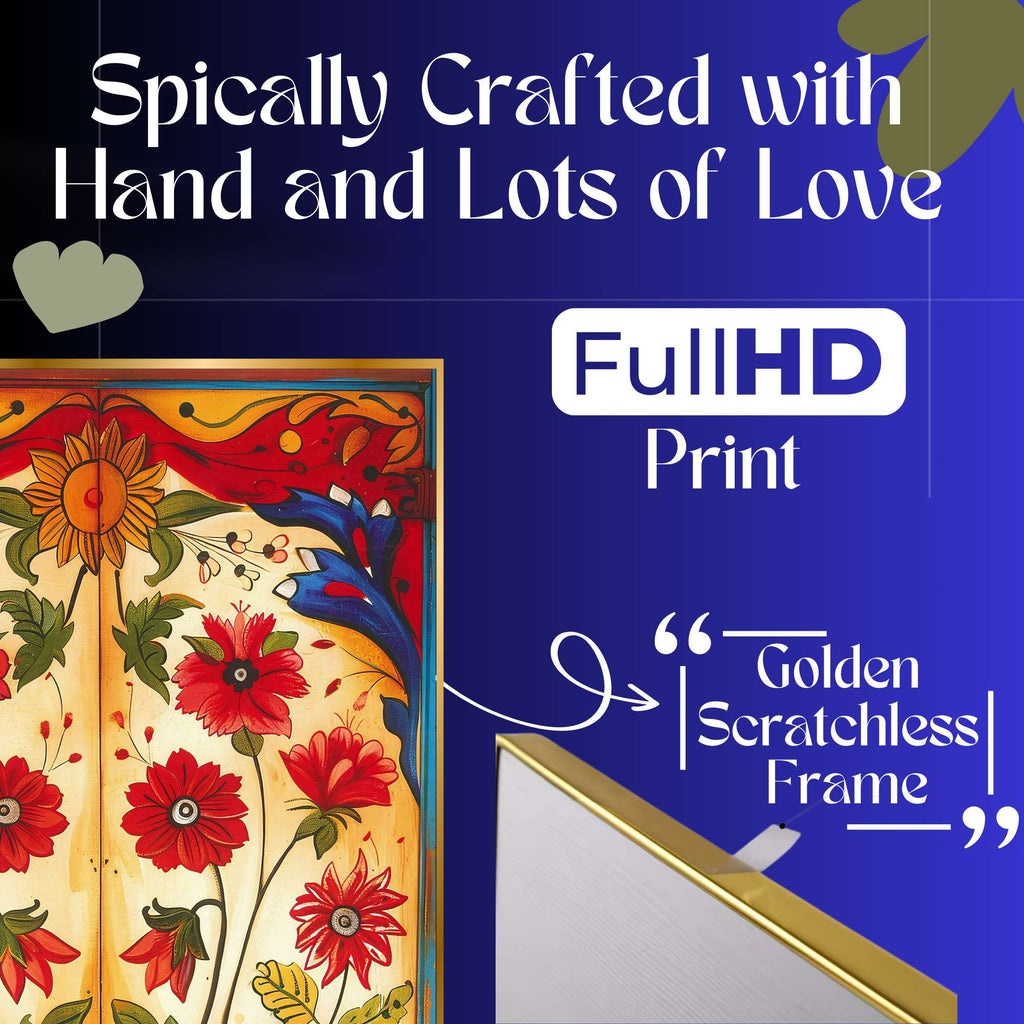Set of Four Wall Paintings for Wall Dacoration Golden Framed Wall Paintings for Living Room & Bedroom Wall Art for Home Decoration & Office Wall Décor (13x10 inch CH-GD4-5)