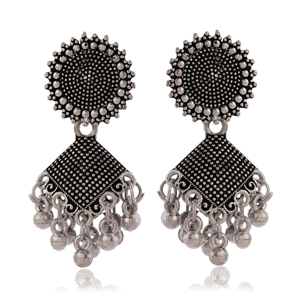 Women's Dot Design Earrings, Indian Hoops, Mandala Hoops Chakra -  Drop Dangles Earrings