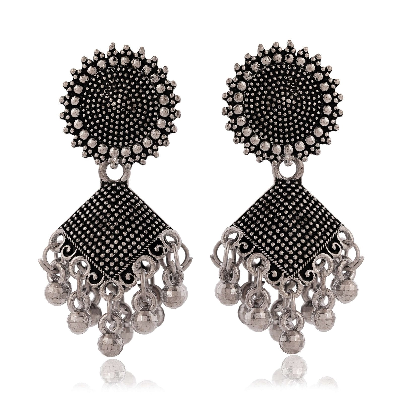 Women's Dot Design Earrings, Indian Hoops, Mandala Hoops Chakra -  Drop Dangles Earrings