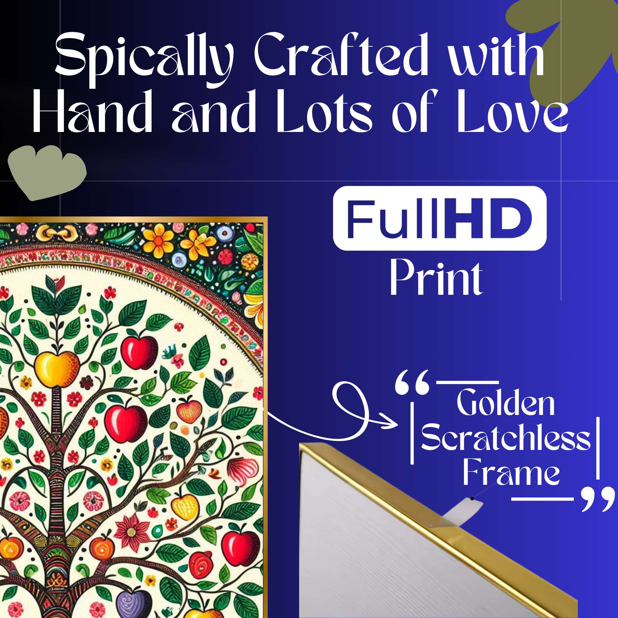 Set of Four Wall Paintings for Wall Dacoration Golden Framed Wall Paintings for Living Room & Bedroom Wall Art for Home Decoration & Office Wall Décor (13x10 inch CH-GD4-7)