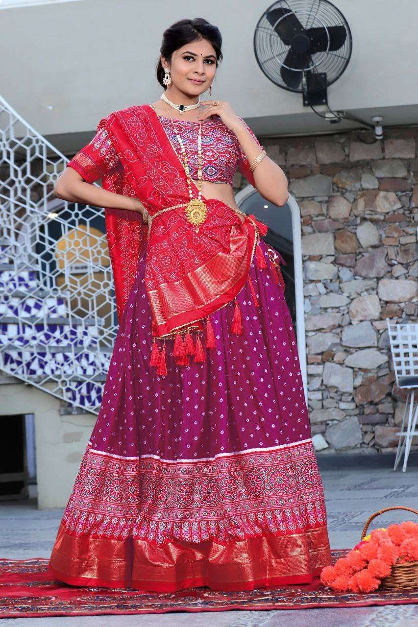 Women's Traditional Bandhani Ghagra Choli with Dupatta ? Navratri & Festive Wear