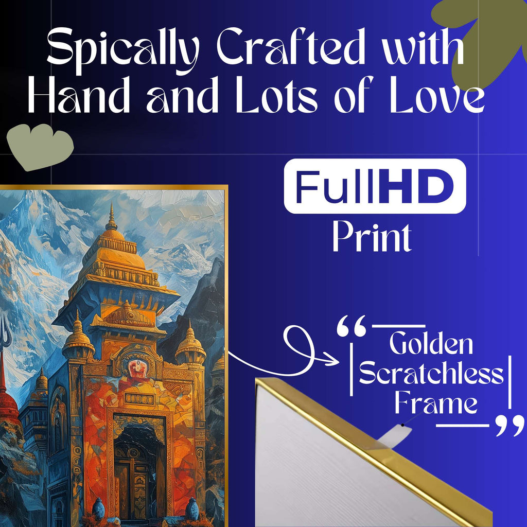 Set of Three Wall Paintings for Wall Dacoration Golden Framed Wall Paintings for Living Room & Bedroom Wall Art for Home Decoration & Office Wall Décor (18x12 inch CH-GD3-8)