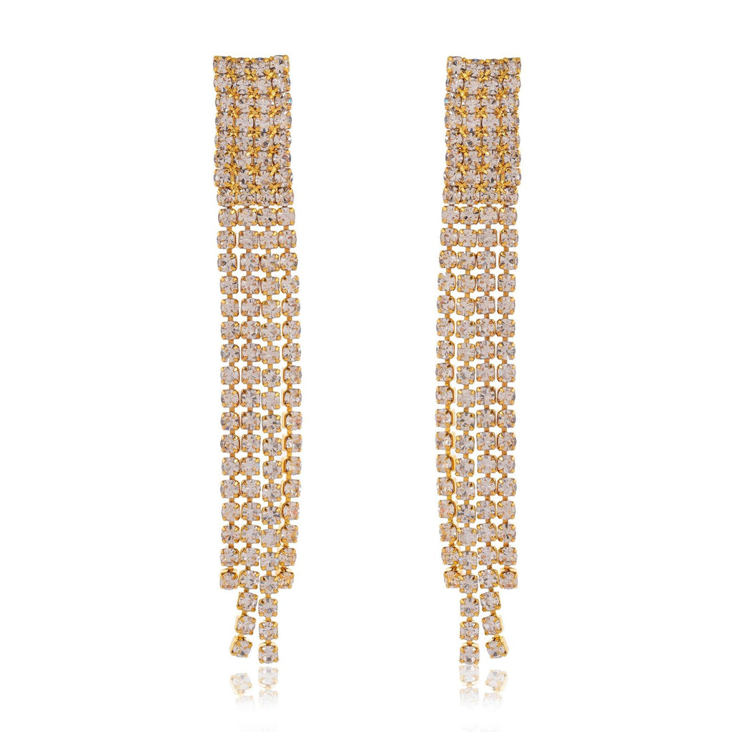 Women's Rose Gold Color Long Danglers Earrings for Women Party Wear