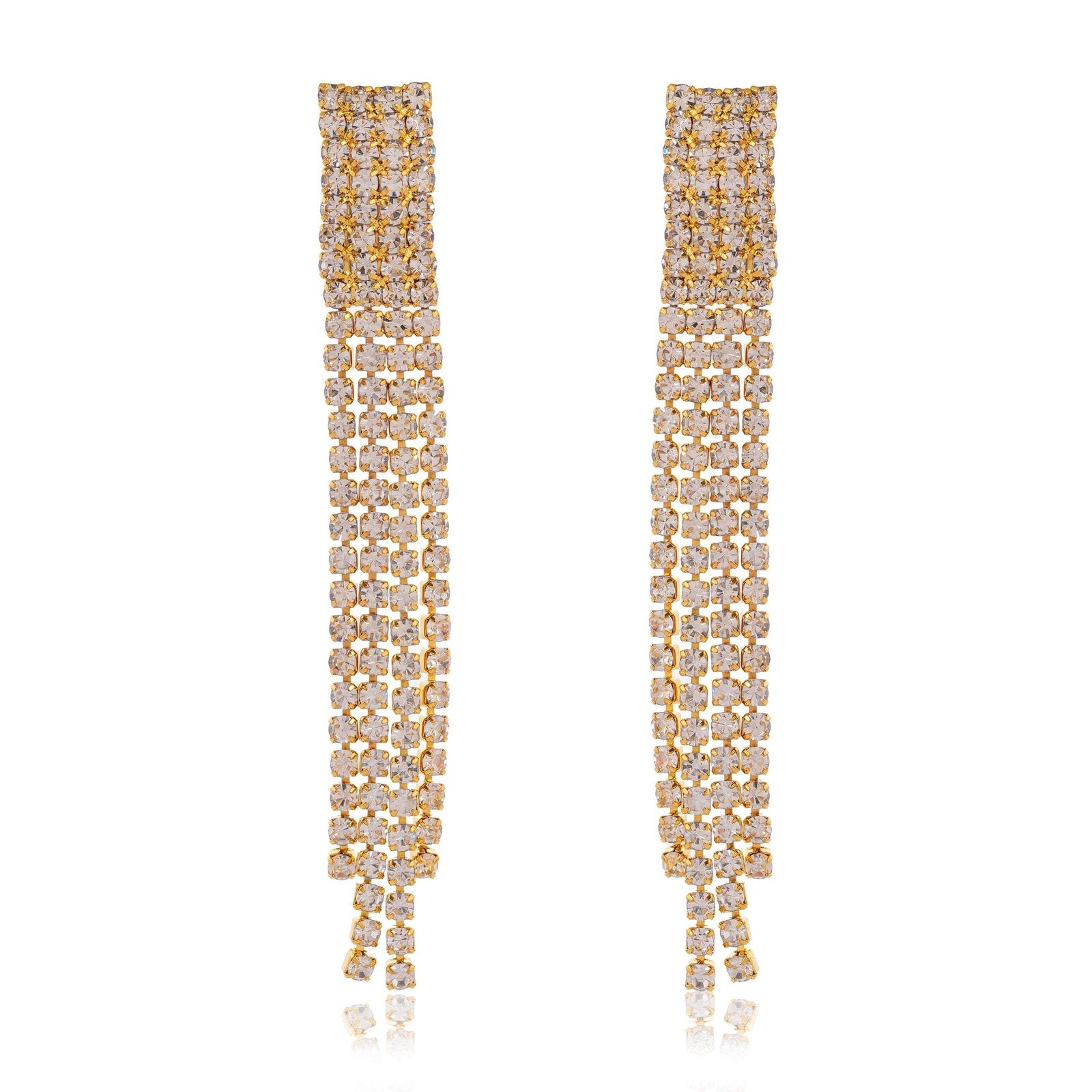 Women's Rose Gold Color Long Danglers Earrings for Women Party Wear