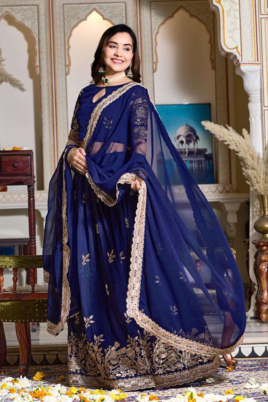Women's Embroidered Lehenga Choli with Net Dupatta ? Festive & Wedding Wear Set