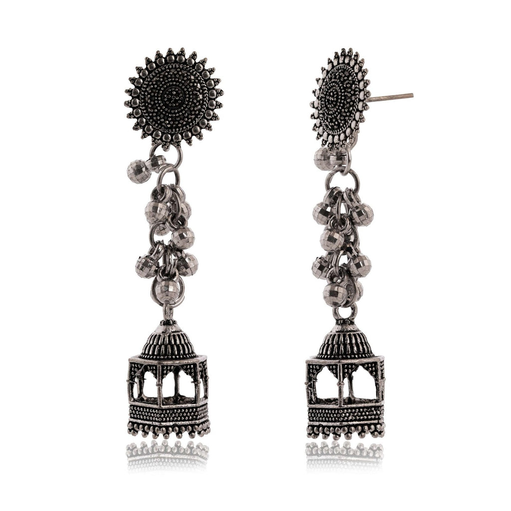 Women's Indian Bollywood Stylish AZ838-OXidised Drop Dangles Earrings Traditional Ethnic Jhumka/Jhumki Earrings for Women