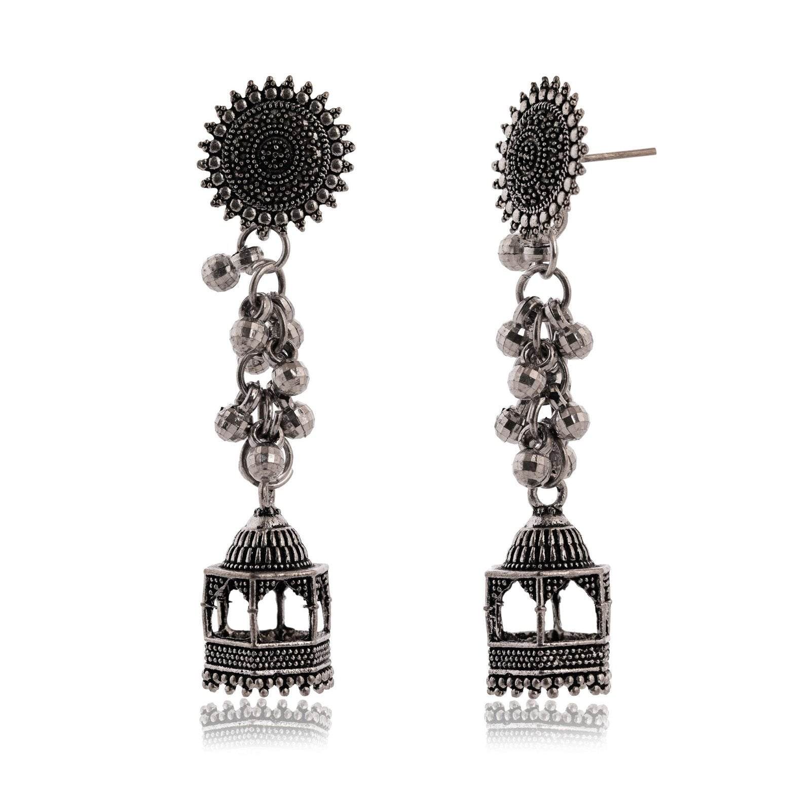 Women's Indian Bollywood Stylish AZ838-OXidised Drop Dangles Earrings Traditional Ethnic Jhumka/Jhumki Earrings for Women