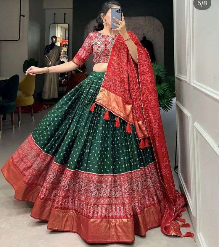 Women's Traditional Bandhani Ghagra Choli with Dupatta ? Navratri & Festive Wear
