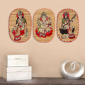 Bamboo Hand Crafted Wall Hangings Of The Trio Of  Ganesh Ji, Laxmi Ji And Sarwasti Ji Painting For Home Decor