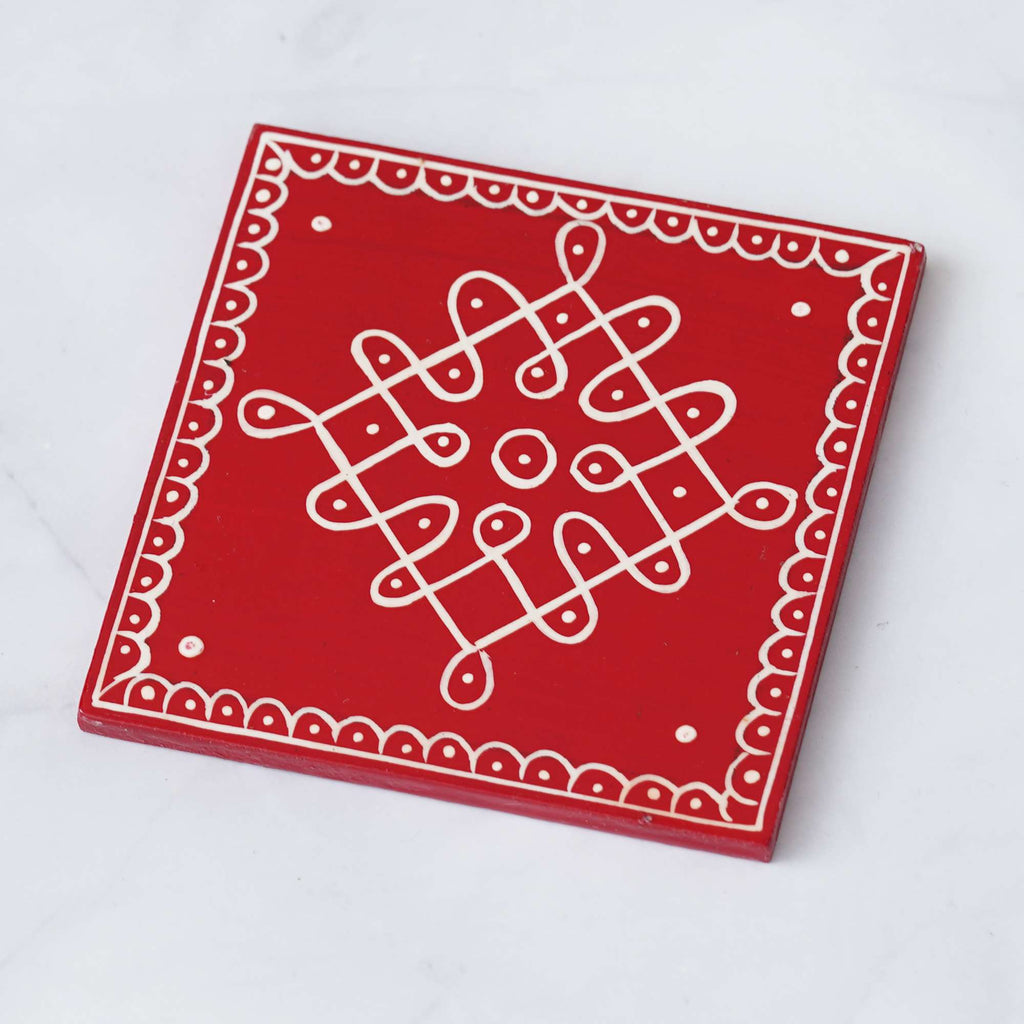 Wooden tea coaster