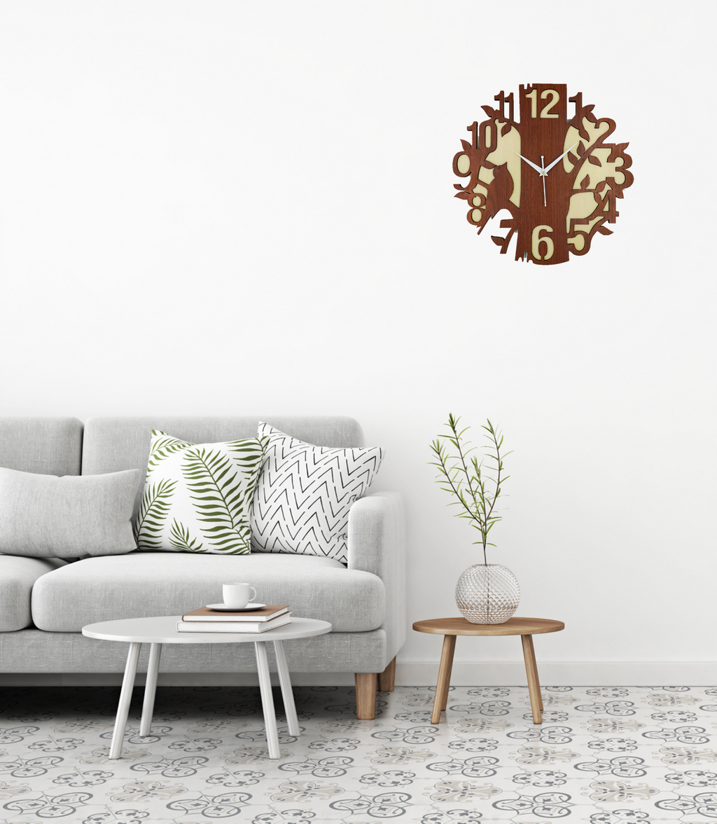 Wooden Silent Non-Ticking Wall Clock for Home Stylish Latest Designer Wall Clock for Home Living Room Bedroom Office Hall