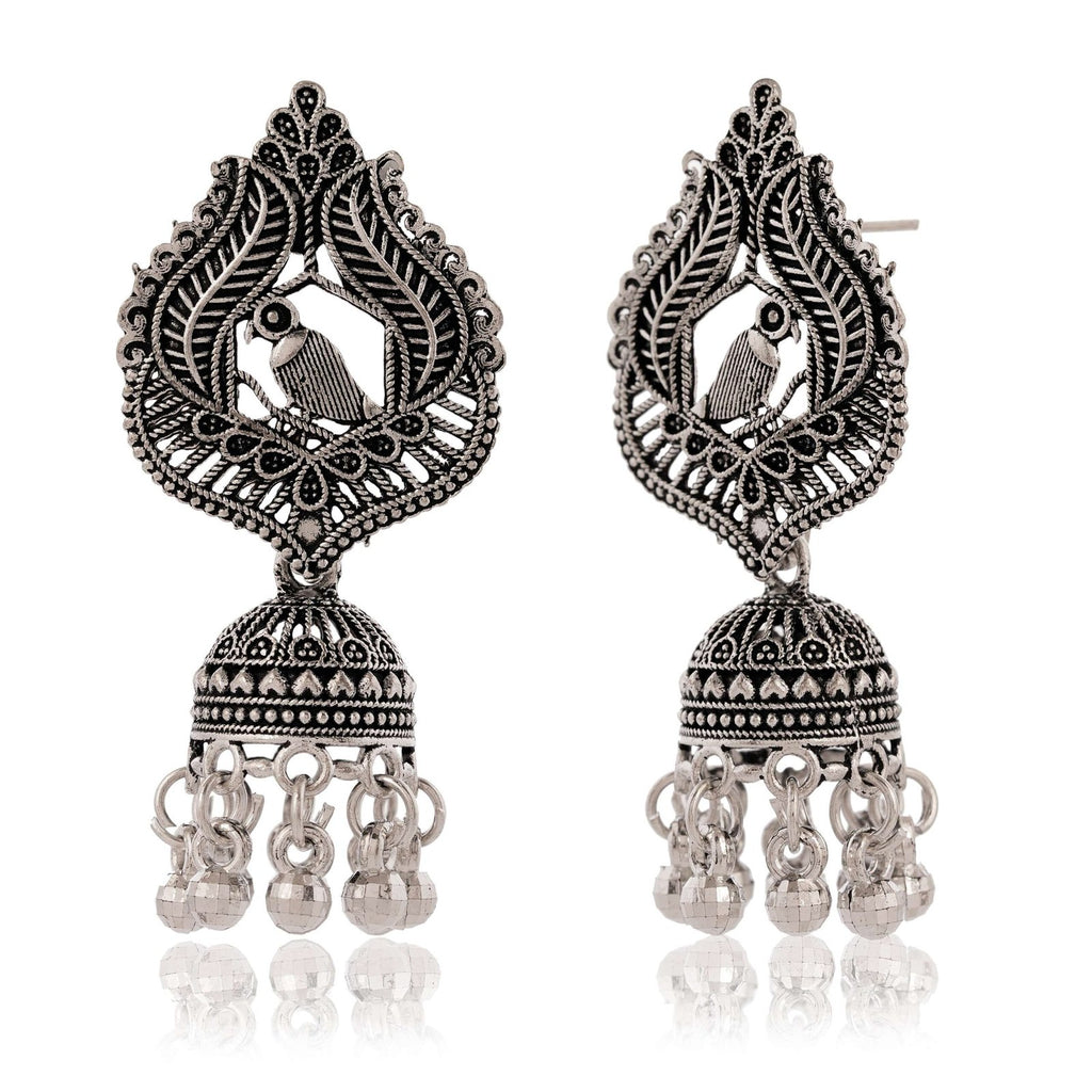 Women's Indian Bollywood Stylish AZ838-OXidised Earrings Traditional Ethnic Jhumka/Jhumki Earrings for Women Unique Design -AZ838-OX-ER5