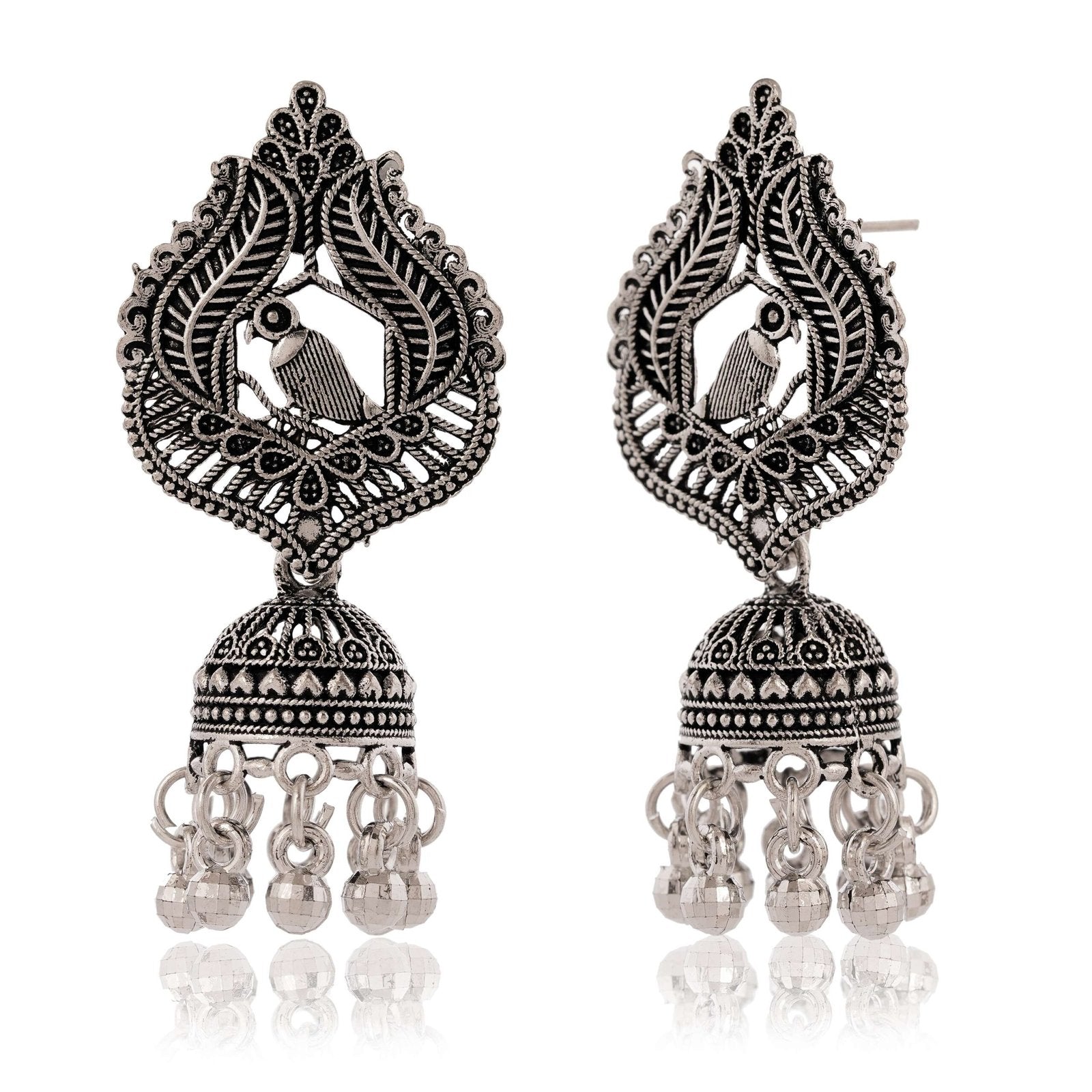 Women's Indian Bollywood Stylish AZ838-OXidised Earrings Traditional Ethnic Jhumka/Jhumki Earrings for Women Unique Design -AZ838-OX-ER5