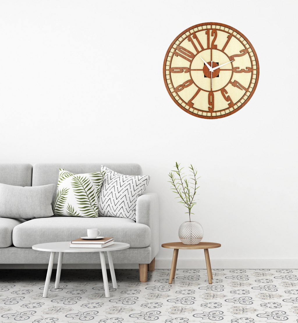 Wooden Silent Non-Ticking Wall Clock for Home Stylish Latest Designer Wall Clock for Home Living Room Bedroom Office Hall
