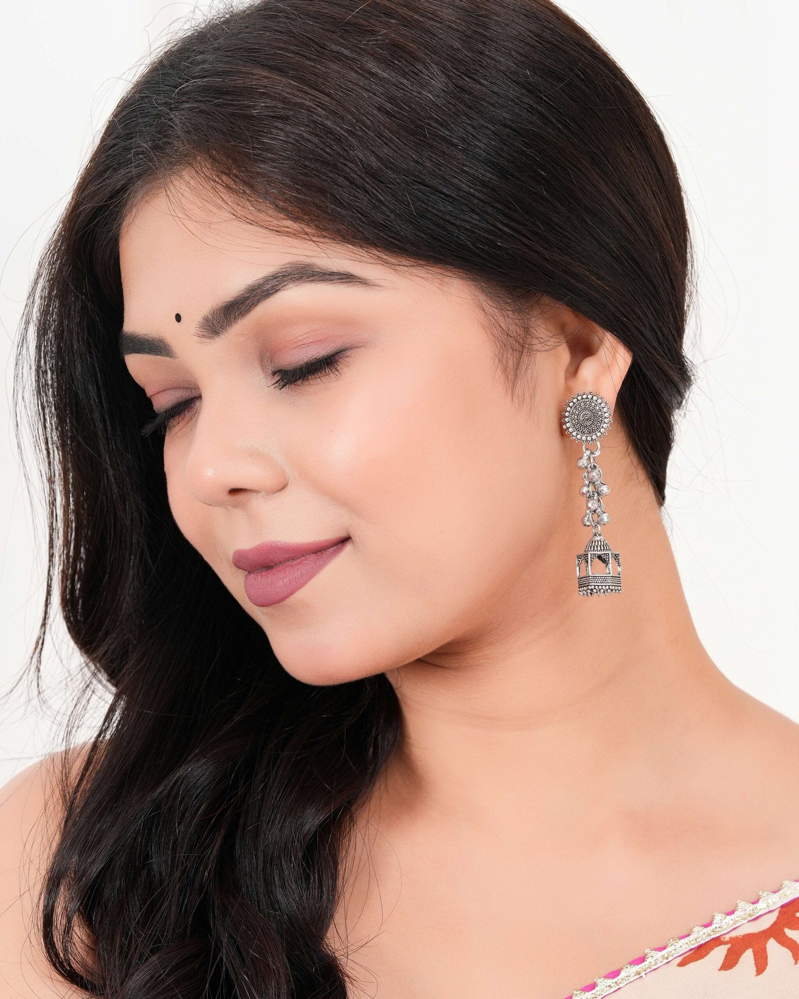 Women's Indian Bollywood Stylish AZ838-OXidised Drop Dangles Earrings Traditional Ethnic Jhumka/Jhumki Earrings for Women