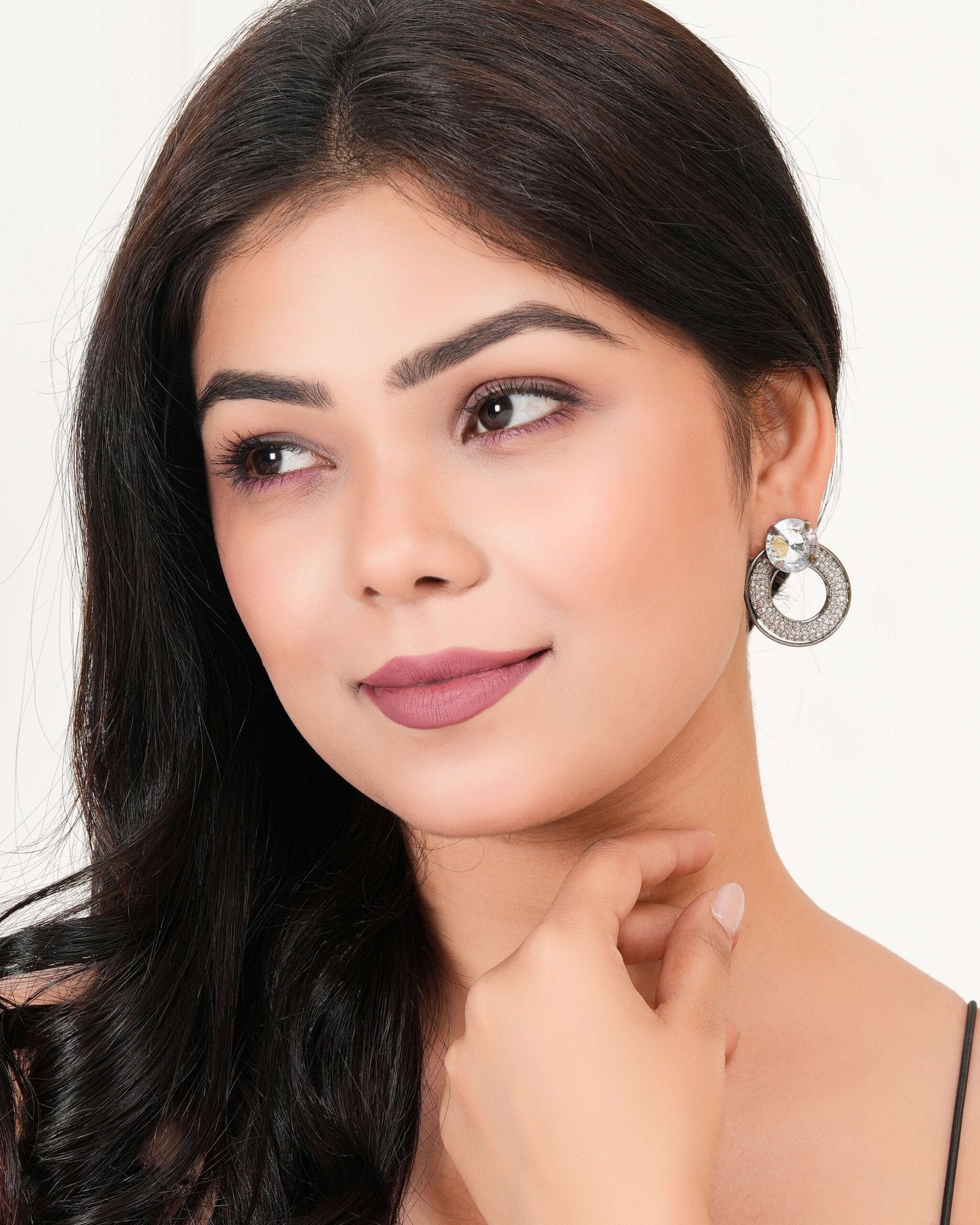 Women's Indo Western Round Shaped Party Wear Ethnic Stud Earrings for Women